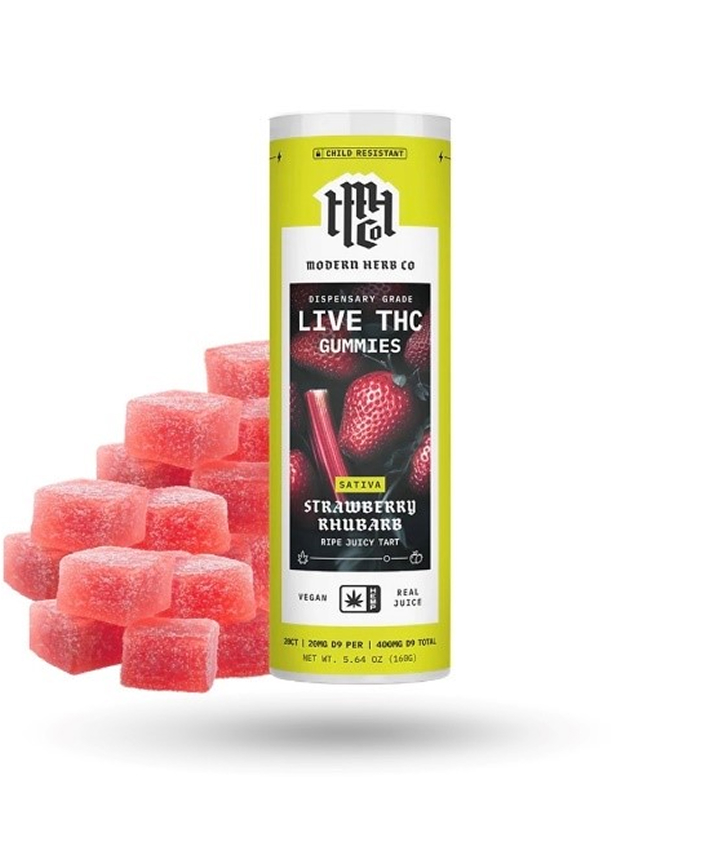 THC Gummies – Strawberry Rhubarb (Sativa)