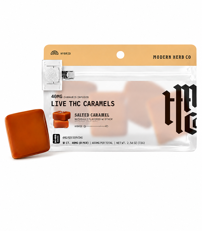 Modern Herb Co. Delta-9 Live Resin Caramels – Hybrid (4 Count)