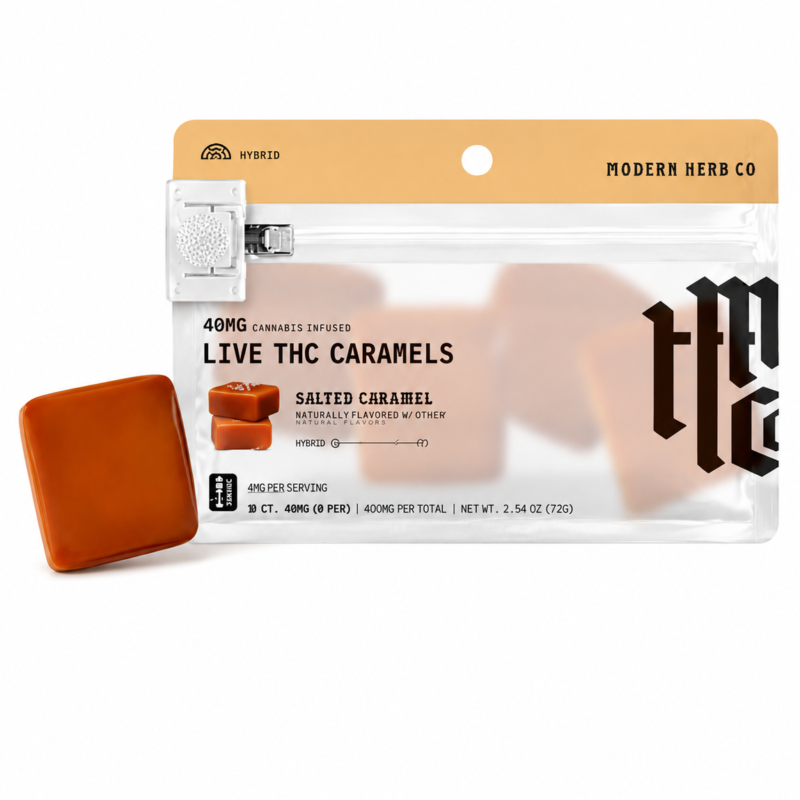 Modern Herb Co. Delta-9 Live Resin Caramels – Hybrid (4 Count)