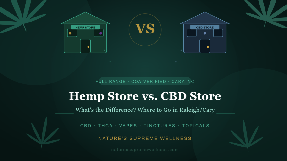 hemp store vs CBD store: What's the Difference? (And Where to Go in Cary)